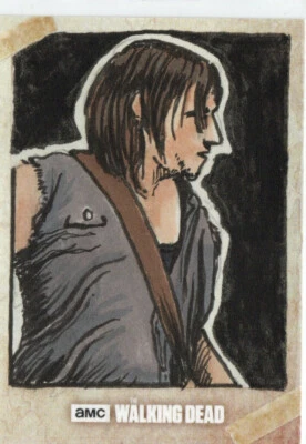 The Walking Dead Season 7 Topps 2017 Artist Sketch Card Bruce Gerlach 1/1 Daryll - Image 1 of 2