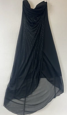 Maxi Vestido Y2K Años 90 Vintage Byer Too Negro Transparente Hada Capricho Grunge Pequeño Foto 1 de 4