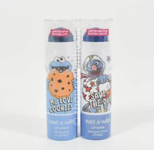 2 Wet n Wild Sesame Street Cookie Monster Lip Scrub & Grover Lip Mask - Picture 1 of 3