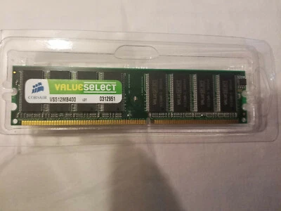 Corsair V8512MB400 512MB PC3200 DDR400 SDRAM 184pin Memory Module - Image 1 of 3