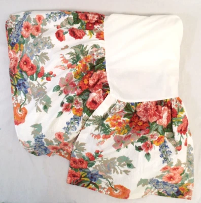 Ralph Lauren Southampton Beach House Twin Dust Ruffle Bed Skirt Floral Pink Blue - Image 1 of 4