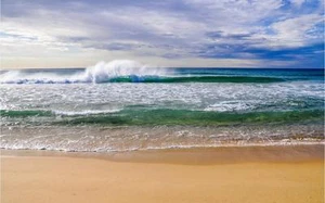 3D Vast natural beach wave 7564 Wallpaper Decal Dercor Home Kids Nursery Mural - Picture 1 of 7