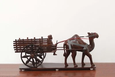 Carro de madera camello vintage/antiguo artesanía hogar/oficina decoración regalo estatua Foto 1 de 4
