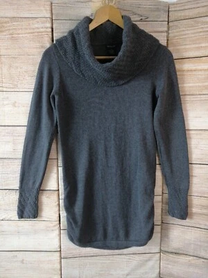 Calvin Klein Womens Jumper Size M Dark Grey Cowl Neck Long Sleeve Ruched Sweater - Image 1 of 4