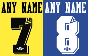 Custom Any Name Number Football Shirt Soccer Numbers Heat Chelsea Football Umbro - Picture 1 of 1