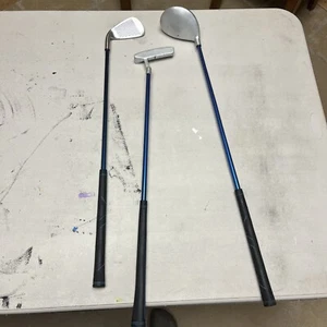 Pro Control Jr Kids 3pc Golf Clubs Right Hand Swing Blue & Black - Picture 1 of 17