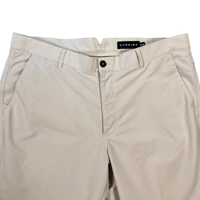 Calça cáqui golfe Dunning masculina 36 x 30 bronzeada elástica desempenho chino frente plana - Imagem 1 de 4