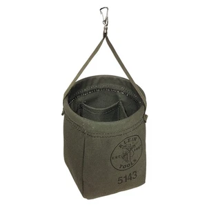 KLEIN TOOLS 5143 Bucket Bag,Canvas,Tapered Wall,Green 36L228 - Picture 1 of 1