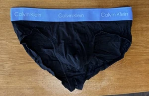 Nuevos calzoncillos elásticos de algodón Calvin Klein Icon, negros, banda azul, medianos - Imagen 1 de 4