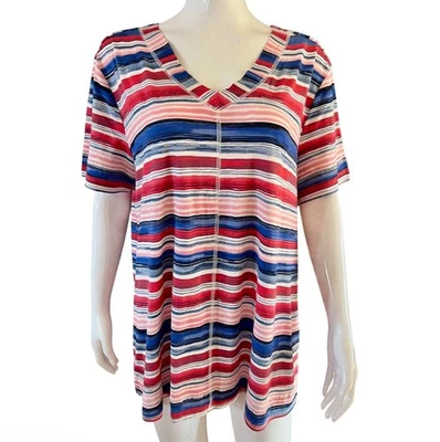 Camiseta Westbound Manga Corta Cuello en V Algodón Modal Confort XL, 1X, 2X, 3X Foto 1 de 4