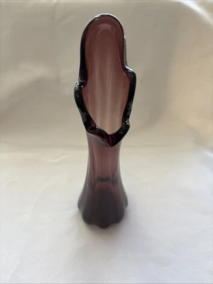 Vintage Five Finger Amethyst Purple Swung Vase 27 cm VGC - image 1 of 4