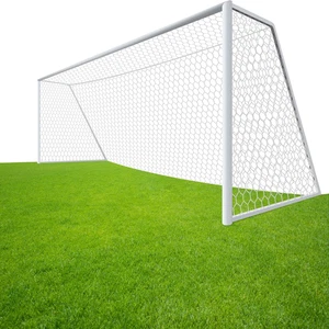 Red de portería de fútbol 24X8 pies, profesional blanca resistente repuesto exterior, si completa - Imagen 1 de 7