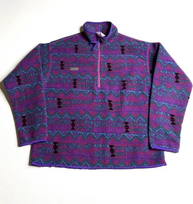 Chaqueta polar Columbia de colección para mujer 1/4 cremallera azteca suroeste talla L hecha en EE. UU. Foto 1 de 4