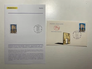 2018 Bollettino Illustrativo + Busta FDC Lampedusa Porta d'Europa - Picture 1 of 2