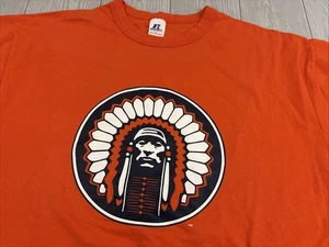 Vintage 00s Y2K Illinois Fighting ILLINI CHIEF ILLINIWEK Orange Large T Shirt - Bild 1 von 9