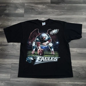 Vintage Y2K Philadelphia Eagles Liquid Blue Angry Bird T-Shirt Men’s XL Black - Picture 1 of 6