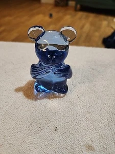 United States Commemorative Fine Art Gallery COBALT BLUE Glass BEAR 3” - Picture 1 of 7