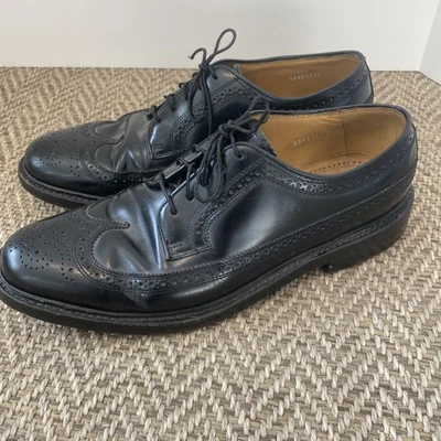 Para hombres Stafford Brogan Negro Ala Larga Punta Zapato de Vestir Talla 9 1/2 Clásico Dinero Antiguo Foto 1 de 4