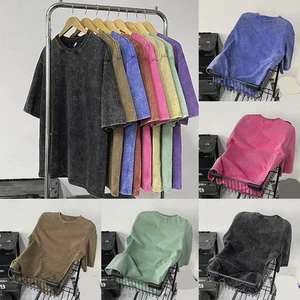 Daily Wear Vacation Outfits Oversized Mid-Sleeve Tee Casual Cotton Tee - Picture 1 of 54