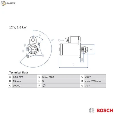 STARTER 0 986 016 240 FOR SKODA VW FERRARI AUDI CABRIOLET 100 A4/S4 4000 A6/S6 - Image 1 of 4
