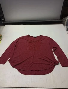 Old Navy Maternity Henley T-Shirt Long Sleeves Cotton Maroon Womens Size XL - Picture 1 of 5