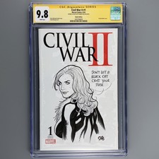 Civil War II #1 CGC SS 9.8 SIGNED SKETCH Black Cat by FRANK CHO NM/MT