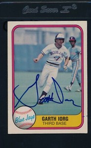 1981 Fleer #423 Garth Iorg Blue Jays Signed Auto *26050