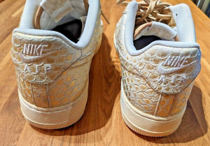 NIKE Size 12 AIR FORCE 1 Low 701 'Golden Scales' Gold  White 2016 Bling