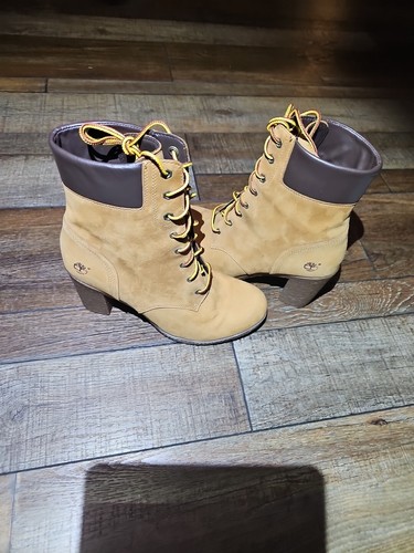 Timberland Women's Allington High Heel Leather Lace Up 6 Inch Boots Bootie A1HLS