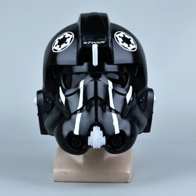 Cosplay Star Wars TIE Fighter Pilot Helmet Full Head Halloween Masks Props PVC - Image 1 of 4