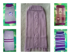 Pet Pullover Sleeveless Knit Purple Color Theme Puppy Dog Sweater M S XS - Picture 1 of 12