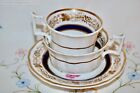 Antique John Yates Tea Set Royal Fluted Old English Porcelain True Trio Cup Dish