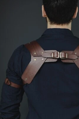 Tirantes de cuero hechos a mano para hombre. Brackets, tirantes de novio de boda, caballero Foto 1 de 4