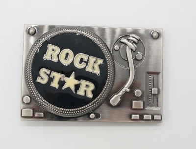 Spinner Rockstar DJ Mixer Board Belt Buckle | American Silver Vintage Buckle - Image 1 of 2