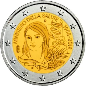 Italy - 2 Euro Commemorative 2018 Ministry of Health - UNC FREE SHIPPING - Picture 1 of 3