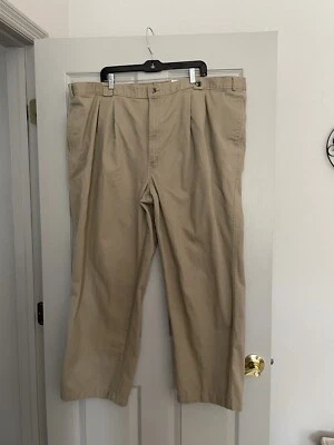 Calça Duckhead Masculina 48x30 Cáqui Marrom Vintage Plissada Frente Algodão Casual - Imagem 1 de 4