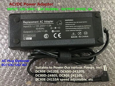 AC/DC Power Adapter Transformer OUTPUT 24VDC 6A 144W EU/UK/US/AU Plug Optional - Image 1 of 4