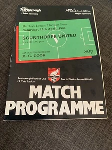 Scarborough V Scunthorpe United 1989 Match Programme - Picture 1 of 2