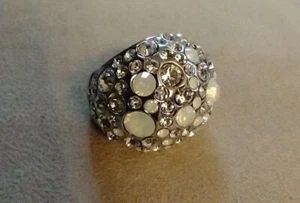 Sparkly Crystal and White Stone Statement Dress Ring - Picture 1 of 5