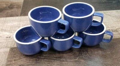 Juego de 5 tazas vintage de zafiro azul piedra de color Vignelli Sasaki   Foto 1 de 4