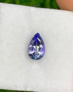 Natural Bi Color Tanzanite 1.01 Carat 8x5.2 MM Pear Shape Faceted Gem - Picture 1 of 8