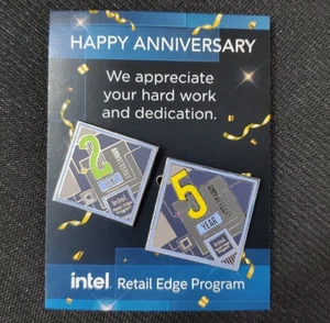 Intel Retail Edge Program Anniversary Anstecknadel Set Jahr 2 und Jahr 5 - Bild 1 von 4