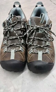 Keen Size 8.5 Targhee II Hiking Shoes Waterproof Brown/Blue Low Top Lace Up - Picture 1 of 8