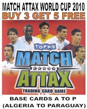 MATCH ATTAX 2010 WORLD CUP  BASE CARDS COUNTRIES A - P (ALGERIA TO PARAGUAY)