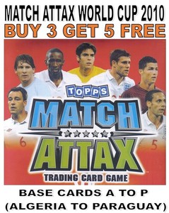 MATCH ATTAX 2010 WORLD CUP  BASE CARDS COUNTRIES A - P (ALGERIA TO PARAGUAY)