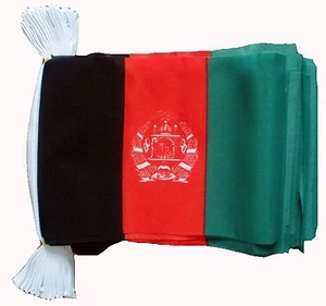 AFGHANISTAN 3 METRE BUNTING 10 FLAGS flag 3M AFGHAN KANDAHAR KABUL HELMAND - Picture 1 of 1