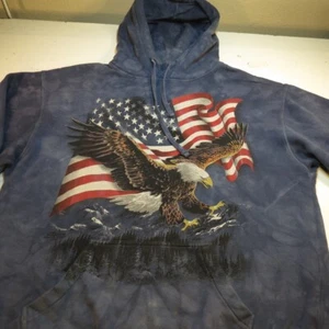 THE MOUNTAIN UNITED STATES USA AMERICAN EAGLE HOODIE HOODED SWEATSHIRT Sz Mens L - Picture 1 of 4