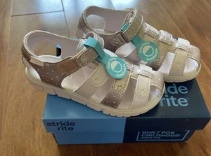 stride rite Fishermen sandals Sz11 Rose Gold And White Stars - Picture 1 of 4