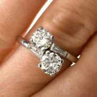 2.25ct De Natural Moissanite 14k White Gold Plated Bridal Engagement Ring