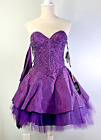 NOX Narianna Fit & Flare Strapless Dress Size Small Purple Mermaid Core w/Sash